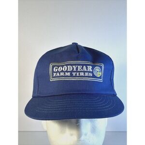 Vintage Goodyear Farm Tires Hat Cap Snap Back Blue Trucker Patch Swingster